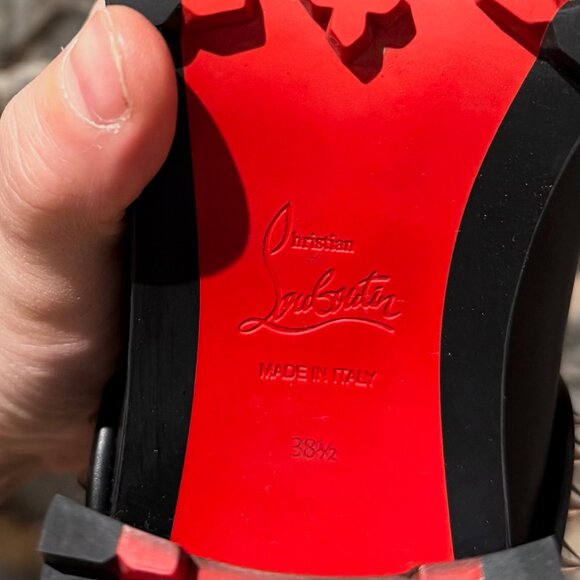 Christian Louboutin Black Leather Capahutta 70 Spike Heeled Chelsea Boots - Picture 9 of 11